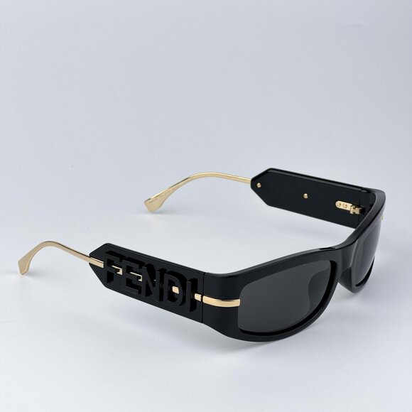 Fendi FE40120I 01A SHADOW Men BRAND NEW Sunglasses Oval Black Smoke Grey - Picture 5 of 11